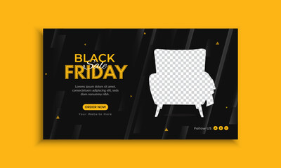 Black Friday design for advertising, web banner template