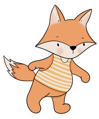 Cute fox cartoon design character 