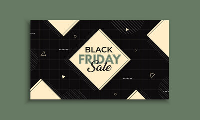 Black Friday sale website banner and social media template