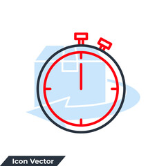 stopwatch icon logo vector illustration. stop watch timer symbol template for graphic and web design collection