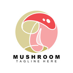 Mushroom Logo Design, Illustration of Cooking Ingredients, Vector Brand of Various Food Products