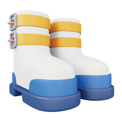 Space boots 3d rendering isometric icons.