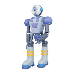 Tactical robot 3d rendering isometric icons.