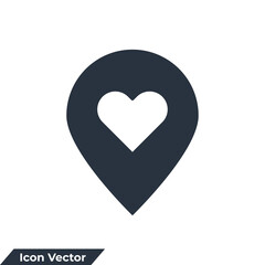 pin location icon logo vector illustration. Pin Point symbol template for graphic and web design collection