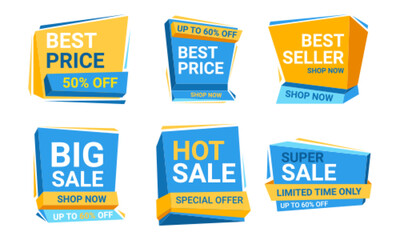 Set of promotional badges and sale tags