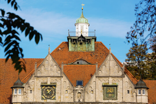gable of the city hall in Bergisch-Gladbach, Germany