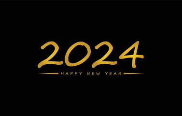 Happy new year 2024. Typography logo 2024 vision, 2024 New Year banner