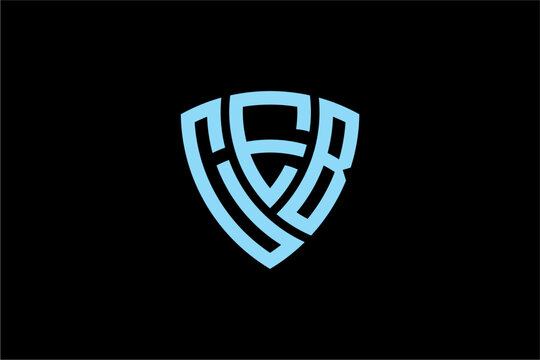 CEB creative letter shield logo design vector icon illustration