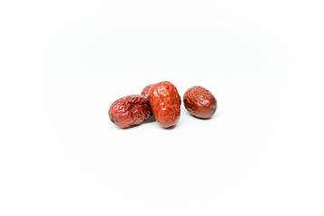 Red dates on blank background