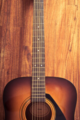 detail of a classic acoustic guitar