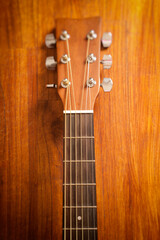 detail of a classic acoustic guitar