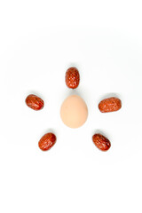 Red dates on blank background