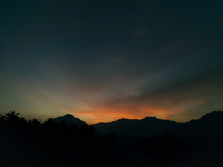 sunset over the mountains