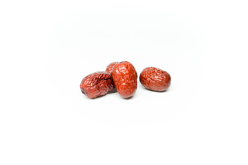 Red dates on blank background