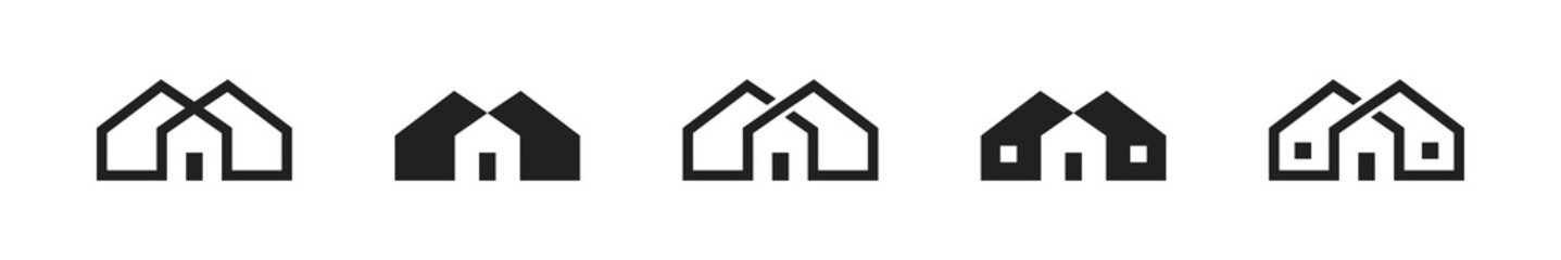 Home icon set. House sign symbol collection. Set of home icons. Building collection.