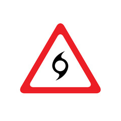 hurricane ahead sign vector