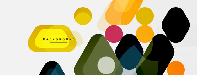 Abstract round geometric shapes and circles background. Trendy techno business template for wallpaper, banner, background or landing