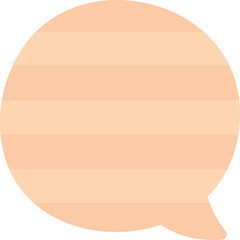 Cute pastel orange stripe hand drawn speech bubble frame icon. Doodle illustration.