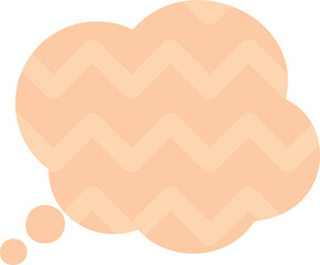 Cute pastel orange chevron hand drawn speech bubble frame icon. Doodle illustration.