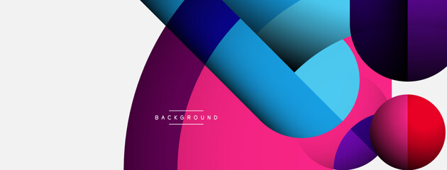 Geometric abstract background. Round shapes, circles, lines composition for wallpaper banner background or landing page