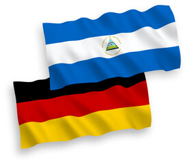 Flags of Nicaragua and Germany on a white background