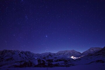 Fototapeta na wymiar Night scenery in Tateyama alpine, Japan
