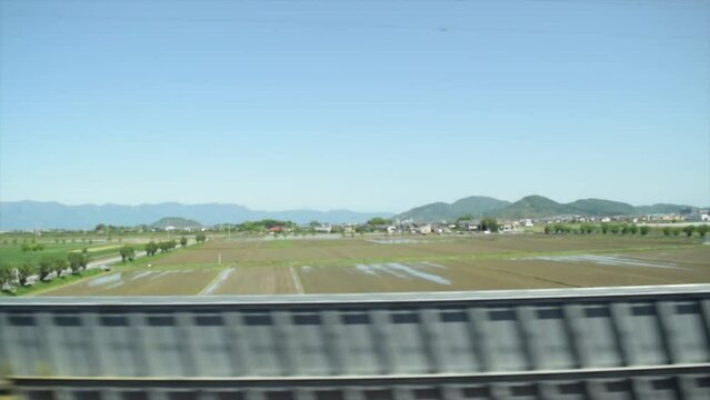 Train window of Shinkansen