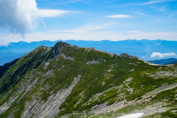 Ina Mae Dake  mountain  ridgeline Summer  Komagane City Nagano Japan