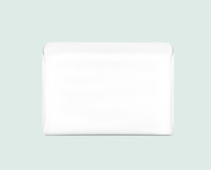 Hight realistic square flow packaging mockup. Vector illustration. Possibility for hygiene, food, cosmetic. EPS10.	