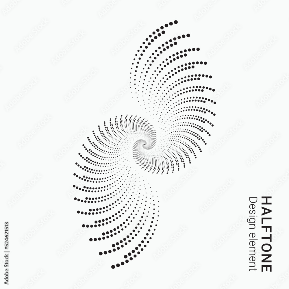 Aufkleber halftone logo. circular dotted logo isolated on the white background. garment fabric design. halfton