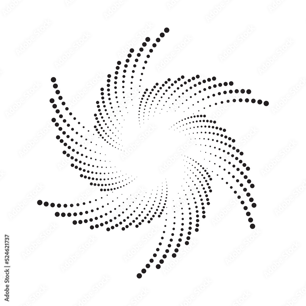 Poster Halftone logo. Circular dotted logo isolated on the white background. Garment fabric design. Halftone circle dots texture. Vector design element for various purposes.