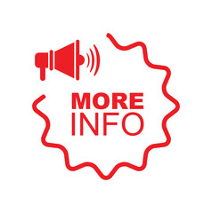 more info sign on white background