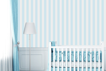 Nursery mockup , blue room