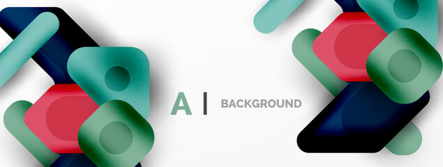 Colorful geometric shapes lines, squares and triangles. Abstract background for wallpaper, banner or landing page