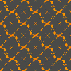 Golden seamless pattern. Orange endless vector. Abstraction of various multi-colored shapes