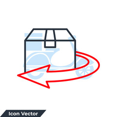 return icon logo vector illustration. Delivery and Free Return symbol template for graphic and web design collection