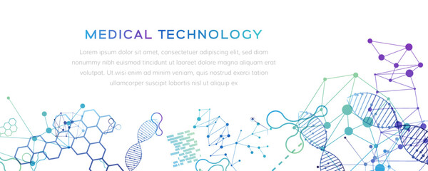 Medical technology banners. Pharmacy, biotechnology, laboratory concept.