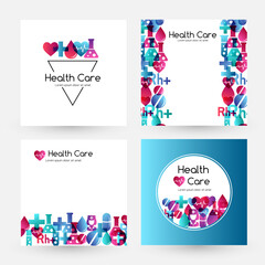 Health care design collection. Medical vector illustration.