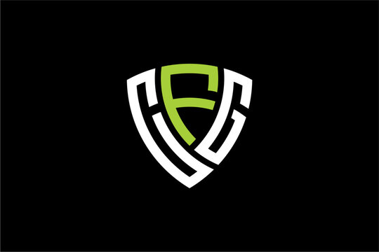 CFG creative letter shield logo design vector icon illustration