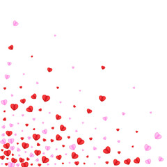 Violet Heart Background White Vector. Fall Frame Confetti. Red Paper Pattern. Pink Heart Valentine Texture. Fond Falling Backdrop.