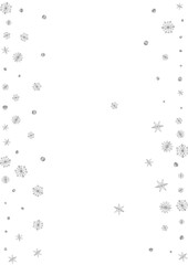 Luminous Dot Background White Vector. Flake Drop Pattern. Metal Snowflake Effect. Grey Christmas Illustration.