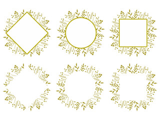 植物モチーフのゴールドフレームセット