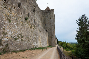Fototapeta na wymiar Carcassonne is medieval citadel in the south of France