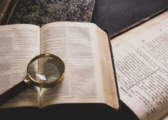 old books, collection of ancient manuscripts