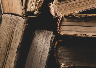 old books, collection of ancient manuscripts