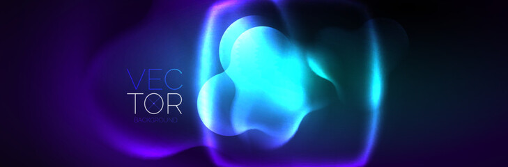 Magic neon glowing lights abstract background wallpaper design, vector illustration