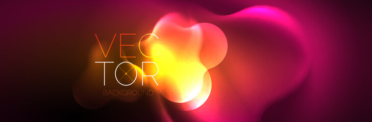 Magic neon glowing lights abstract background wallpaper design, vector illustration