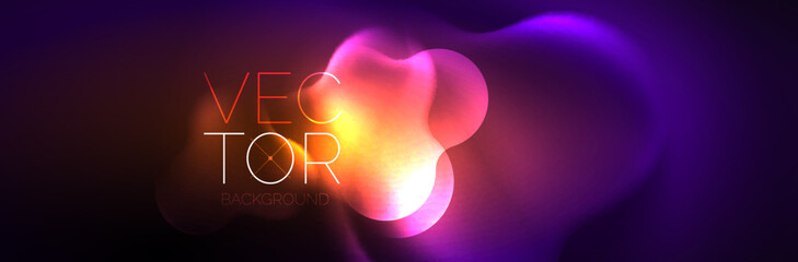 Magic neon glowing lights abstract background wallpaper design, vector illustration