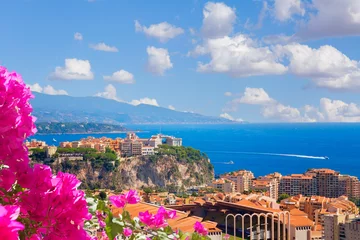 Crédence de cuisine en verre imprimé Nice Panoramablick über Monte Carlo, Monaco
