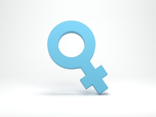 3D illustration, 3D rendering. female gender symbol. Sexual feminist icon. Minimal design element